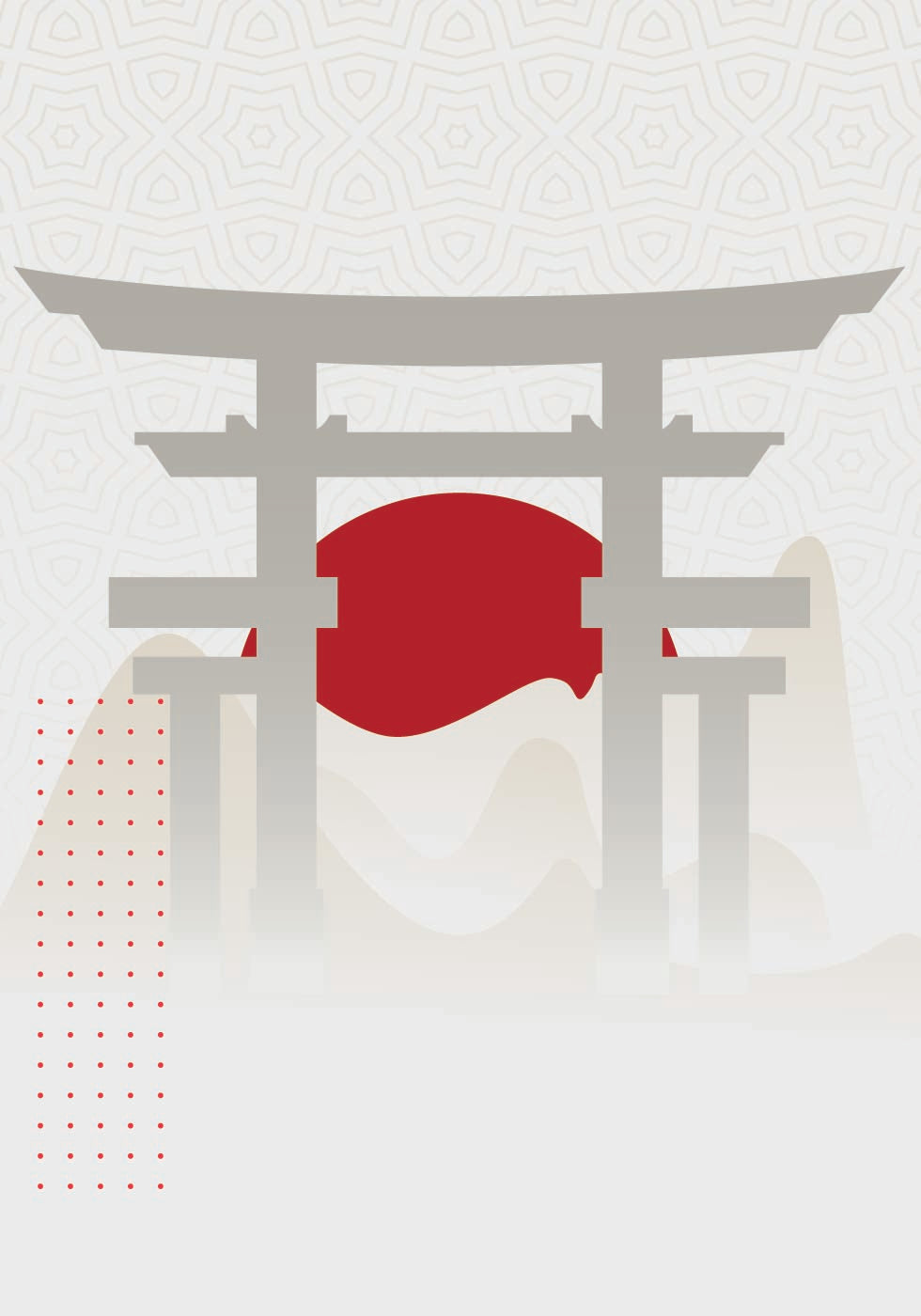 Torii Gate Red Sun Poster