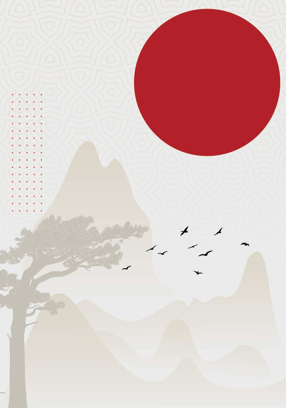 Red Sun Landscape Poster