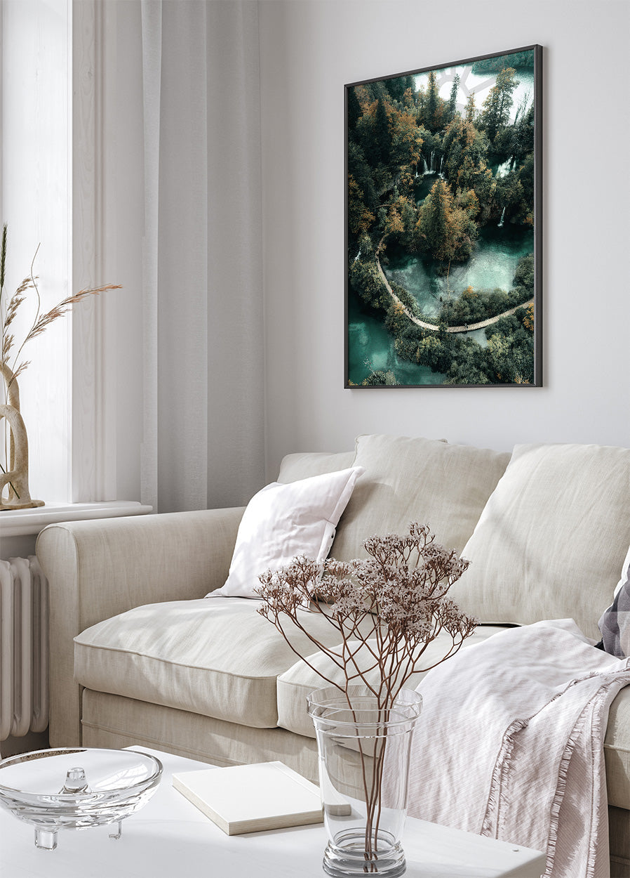 Road Across the Lake in the Forest Poster - Posterbox.dk