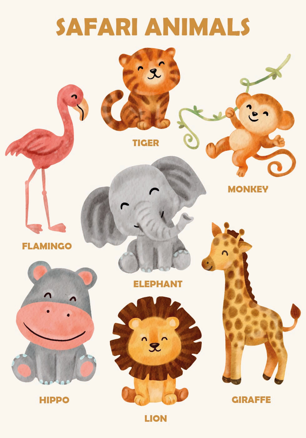 Safari Animals Poster - Posterbox.dk