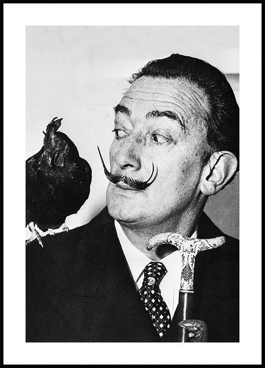 Salvador Dali with Rooster Poster - Posterbox.dk