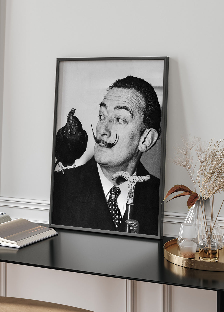 Salvador Dali with Rooster Poster - Posterbox.dk