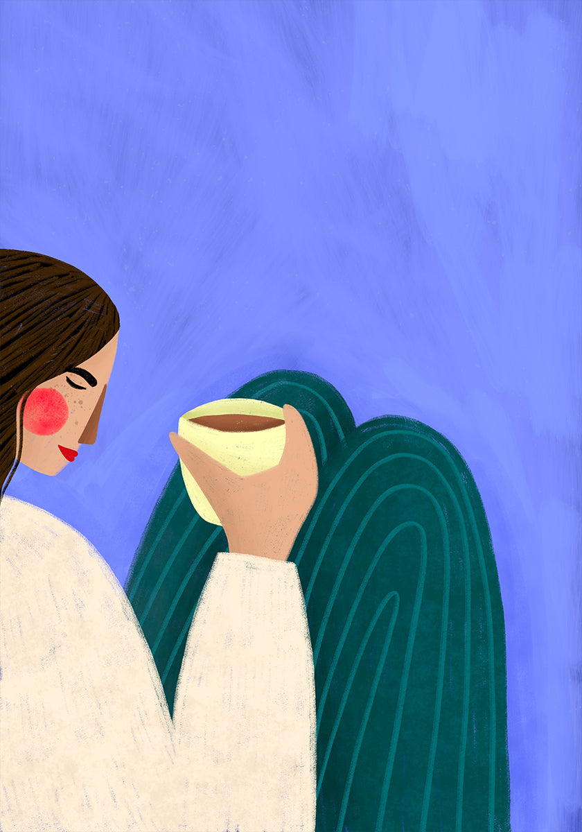 Sipping Coffee Poster