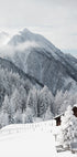 Snow-Covered Cabin in the Alps Poster - Posterbox.dk
