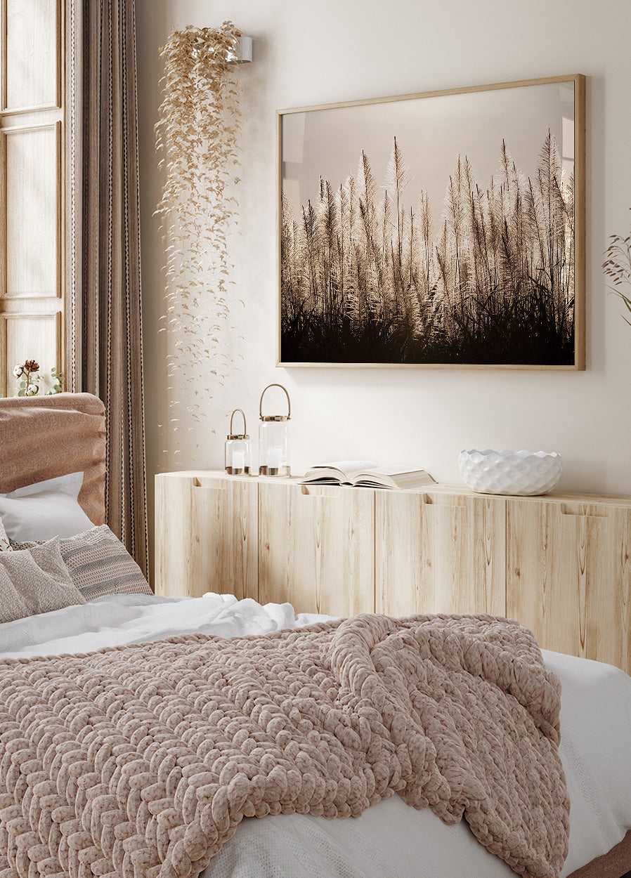 Sugar Cane Plumes At Sunset Poster - Posterbox.dk