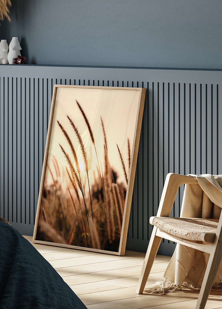 Sunset Dry Grass Poster - Posterbox.dk