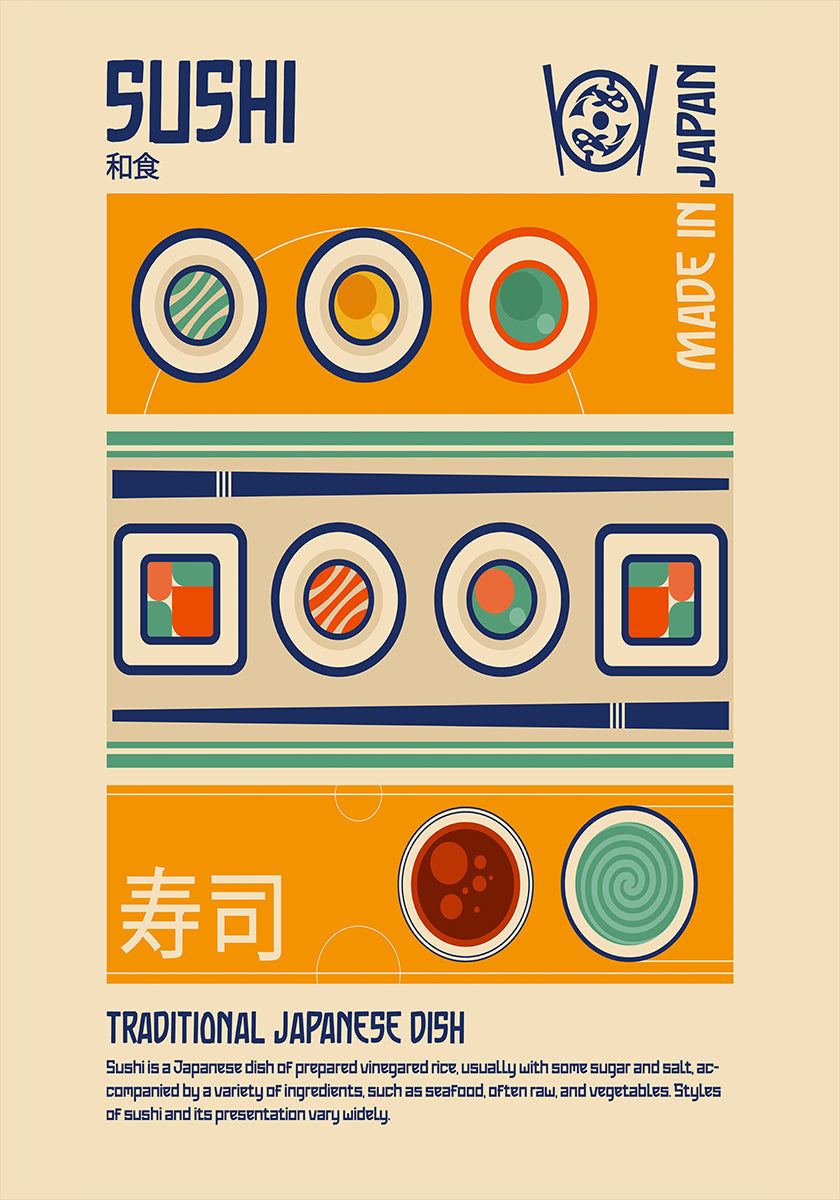 Sushi Japanese Food Print Poster