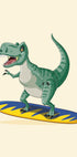Surfing T-Rex Poster - Posterbox.dk