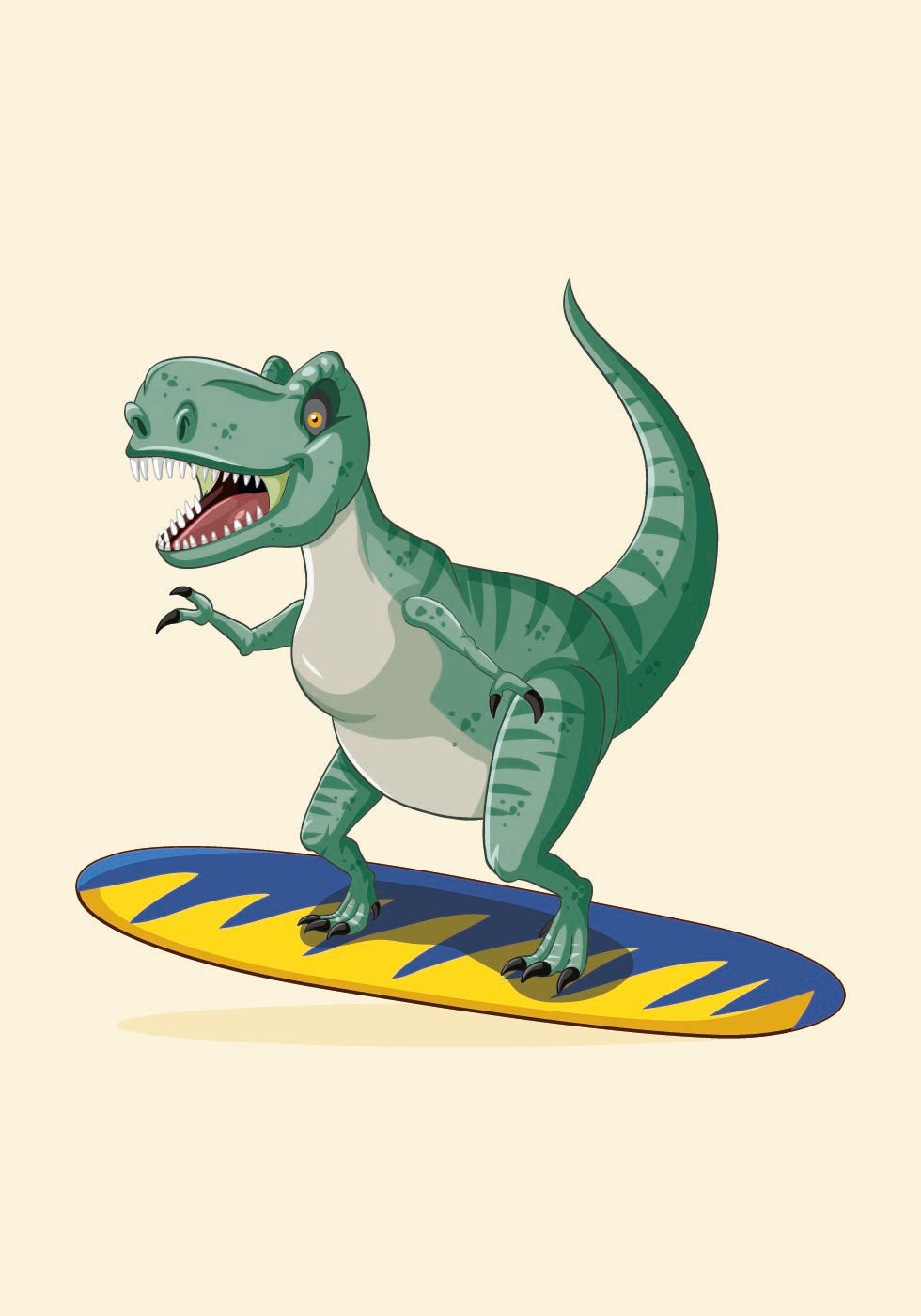 Surfing T-Rex Poster - Posterbox.dk