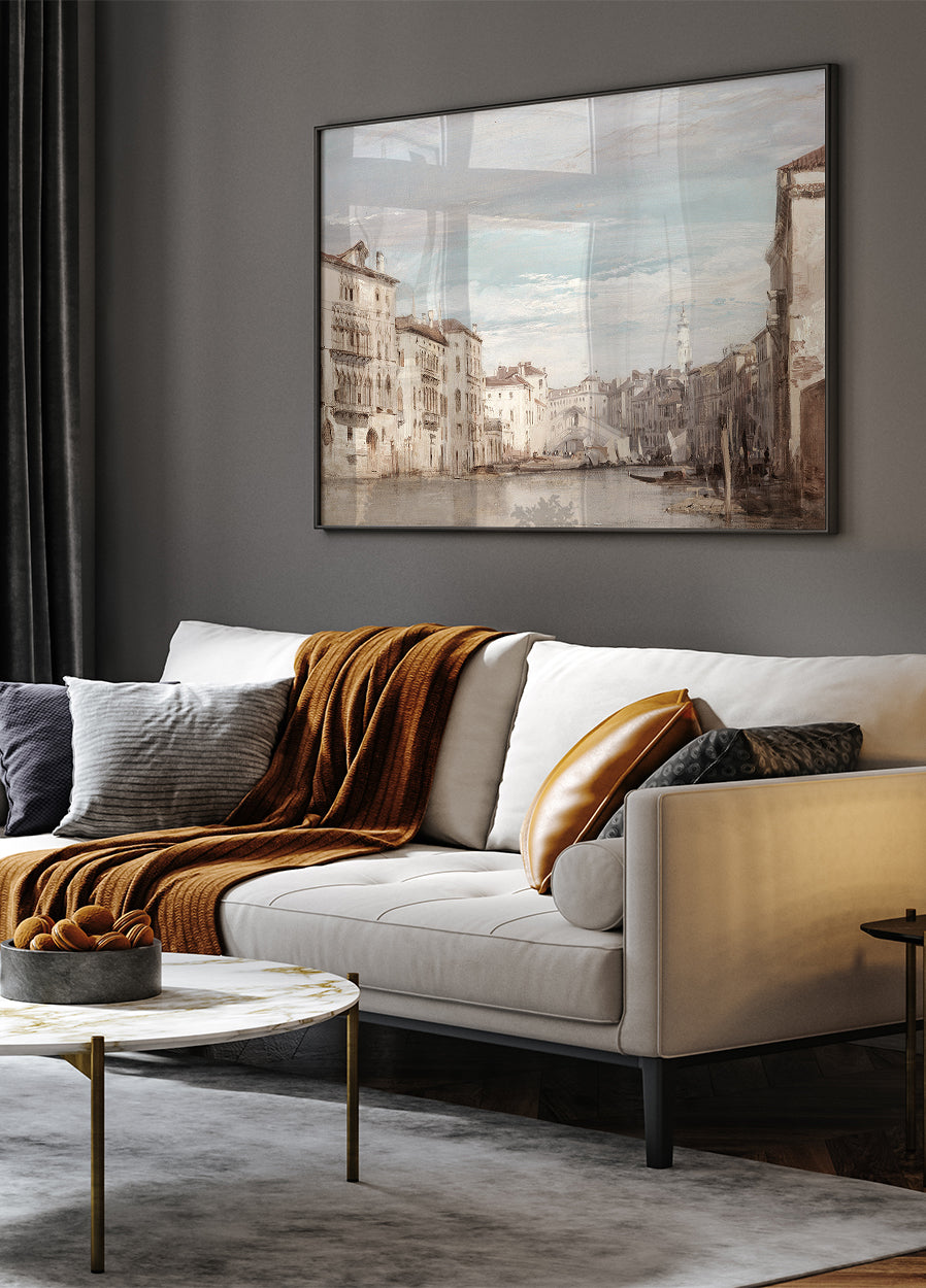 The Grand Canal Venice Looking Toward The Rialto By Richard Parkes Bonington Poster - Posterbox.dk