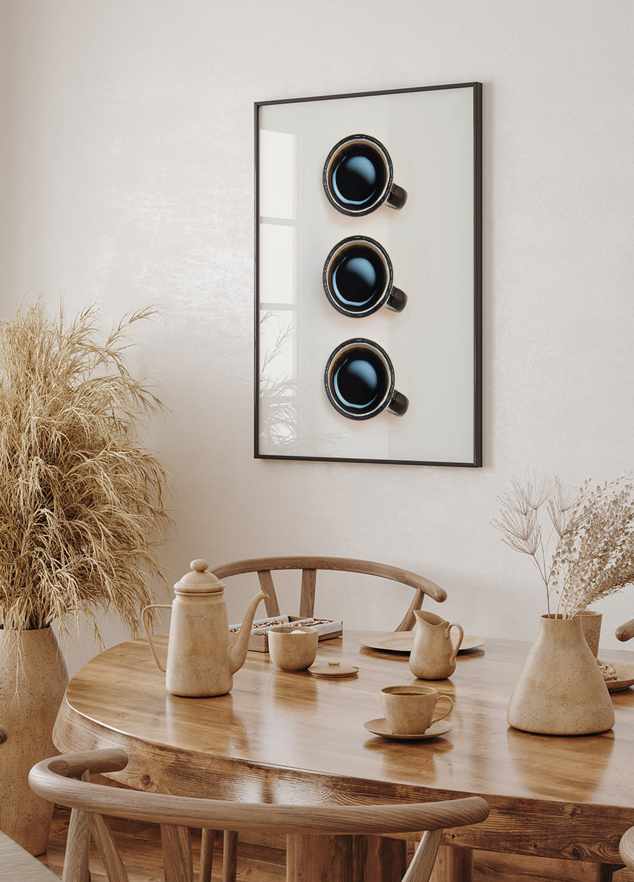 Three Cups Of Coffee Poster - Posterbox.dk