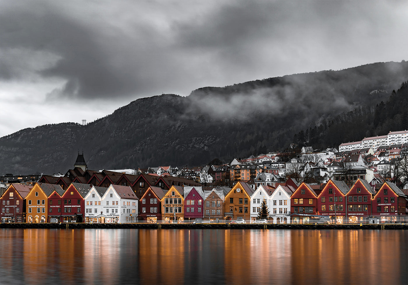View of Bryggen, Norway Poster - Posterbox.dk