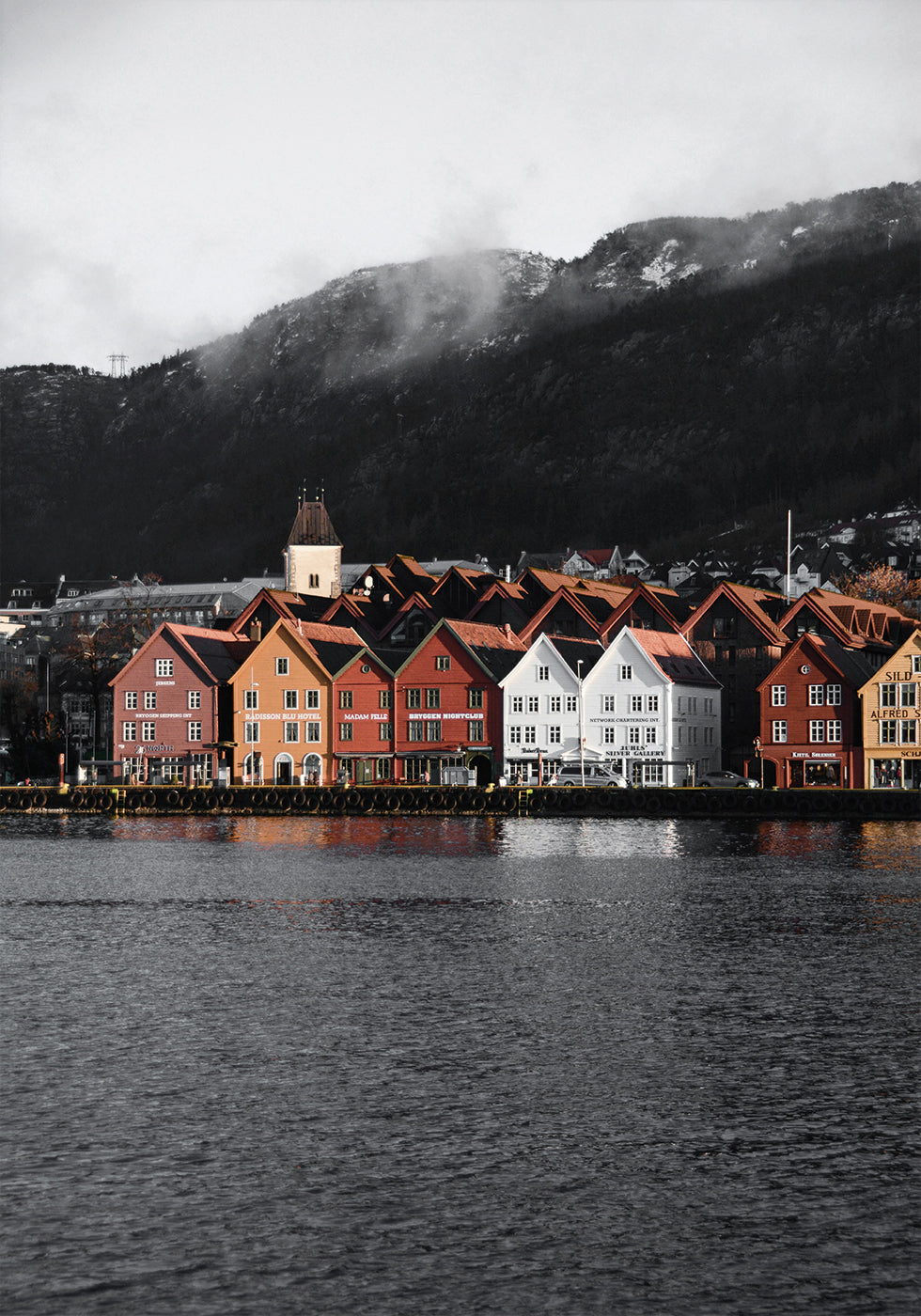 View Of Bryggen, Norway Portrait Poster - Posterbox.dk