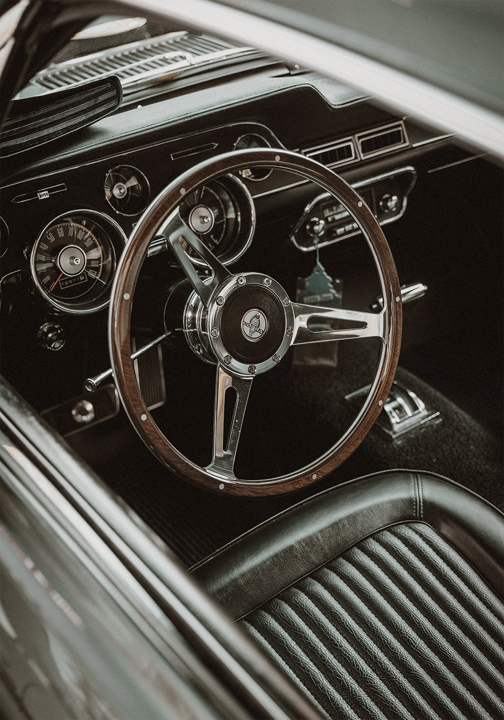 Vintage Car Steering Wheel Poster - Posterbox.dk