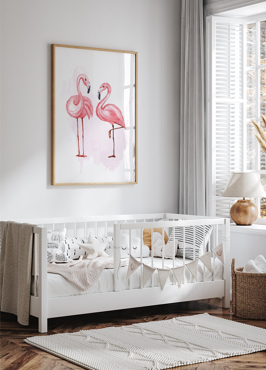 Watercolor Flamingos Poster - Posterbox.dk