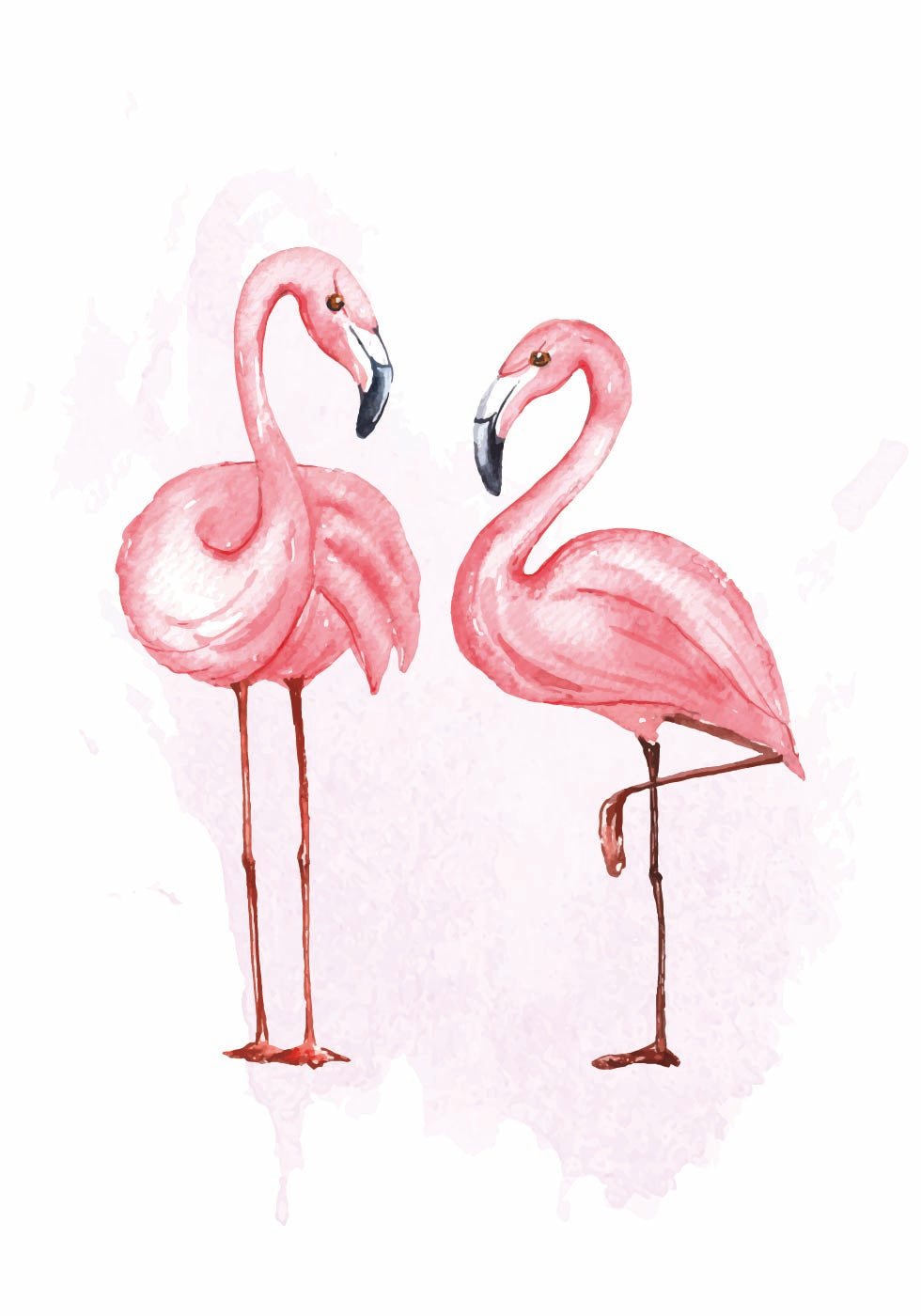 Watercolor Flamingos Poster - Posterbox.dk