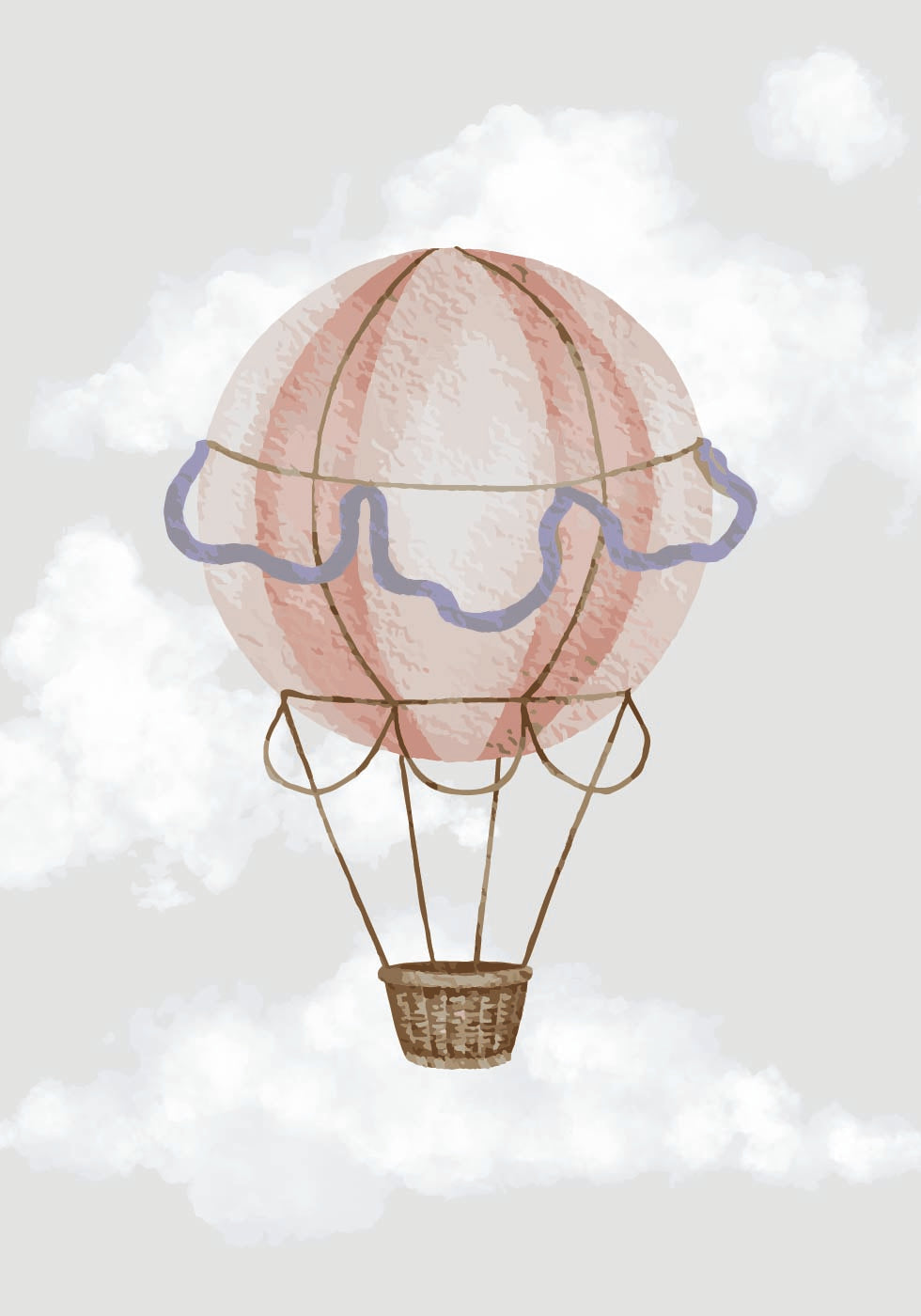 Watercolor Hot Air Balloon Poster - Posterbox.dk