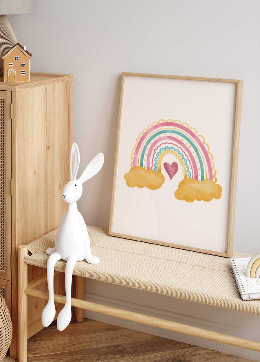 Colorful Rainbow and Heart Design Poster - Posterbox.dk