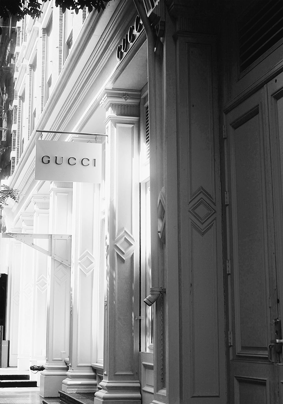 Gucci Storefront Black & White Poster