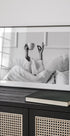 Woman With Coffee Cup On The Bed Poster - Posterbox.no