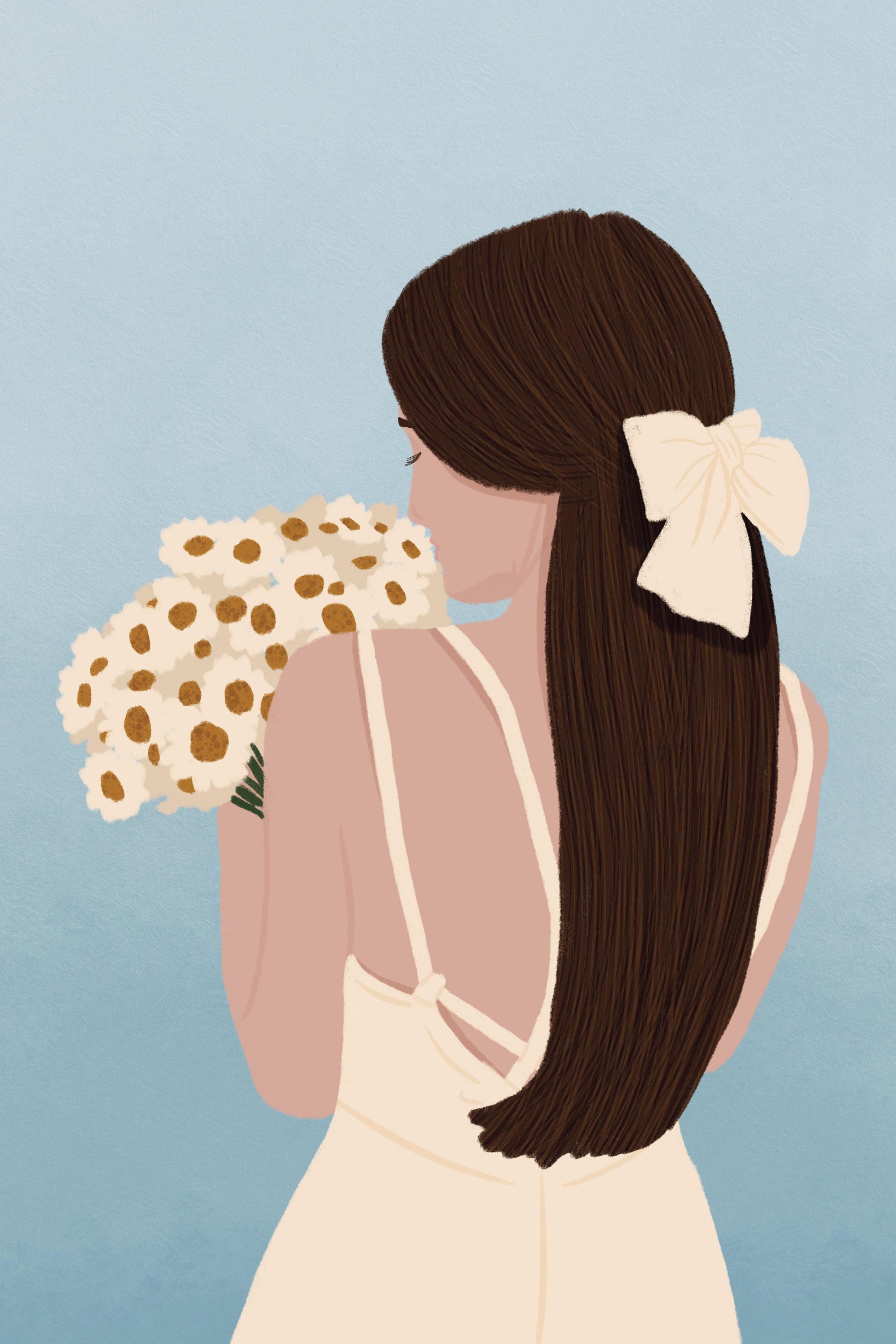 Woman with Daisies Poster - Posterbox.dk