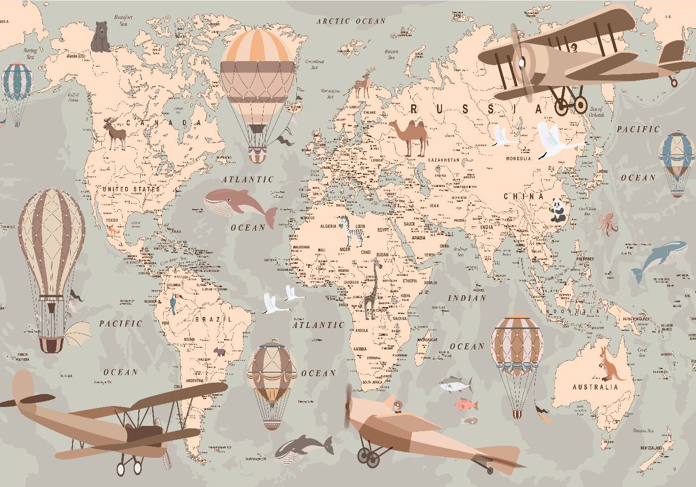 World Map Kids Room Poster - Posterbox.no