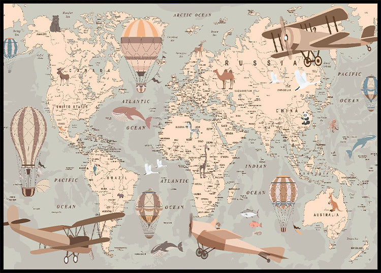 World Map Kids Room Poster - Posterbox.no