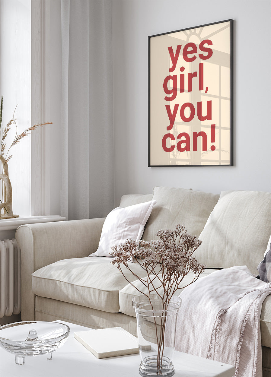 Yes Girl You Can Poster - Posterbox.dk