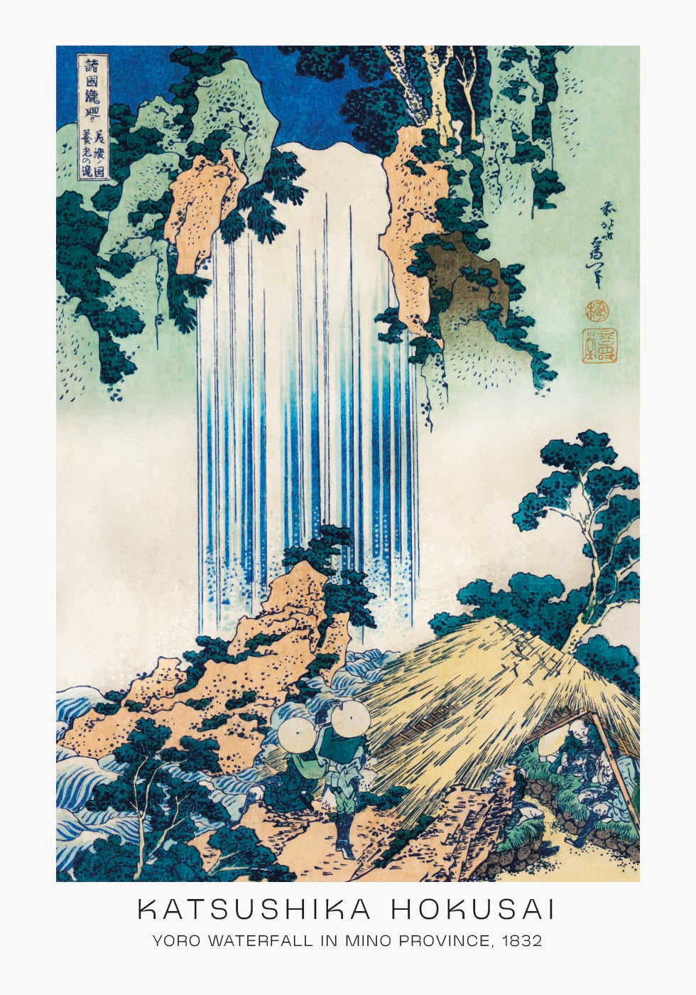 Yoro Waterfall By Katsushika Hokusai Poster - Posterbox.dk