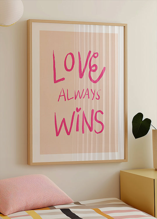 Love Always Wins Typography Poster Pink (NEW)