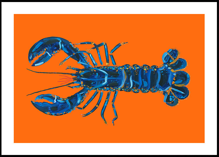 Lobster On Orange Plakat - Posterbox