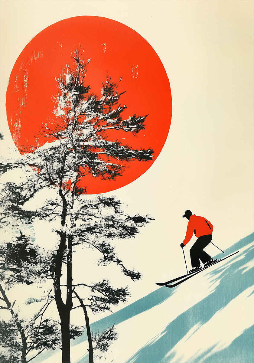 Skiing In Japan Plakat - Posterbox