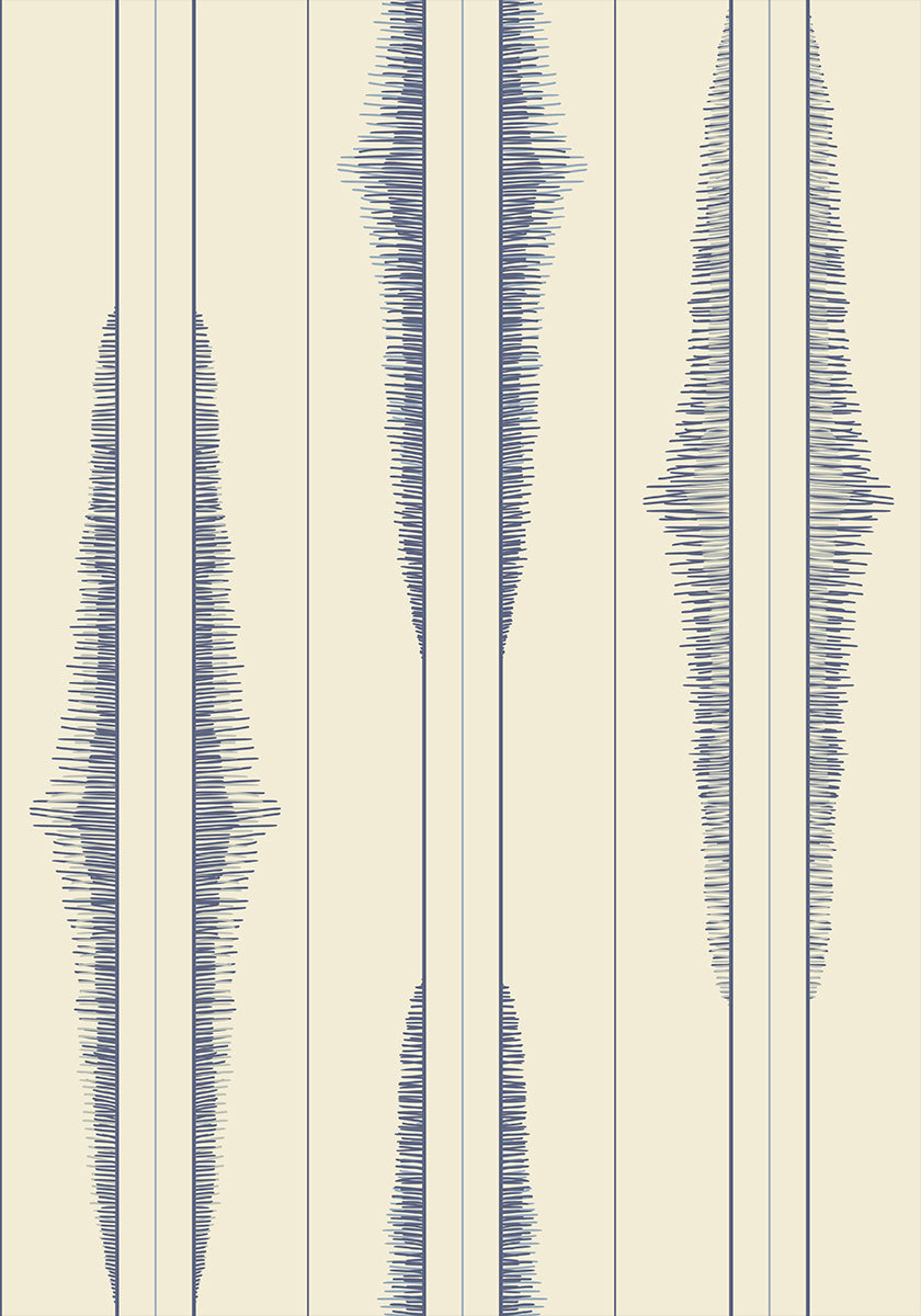 Boho ikat stripes blue shades pattern (NEW) - Posterbox