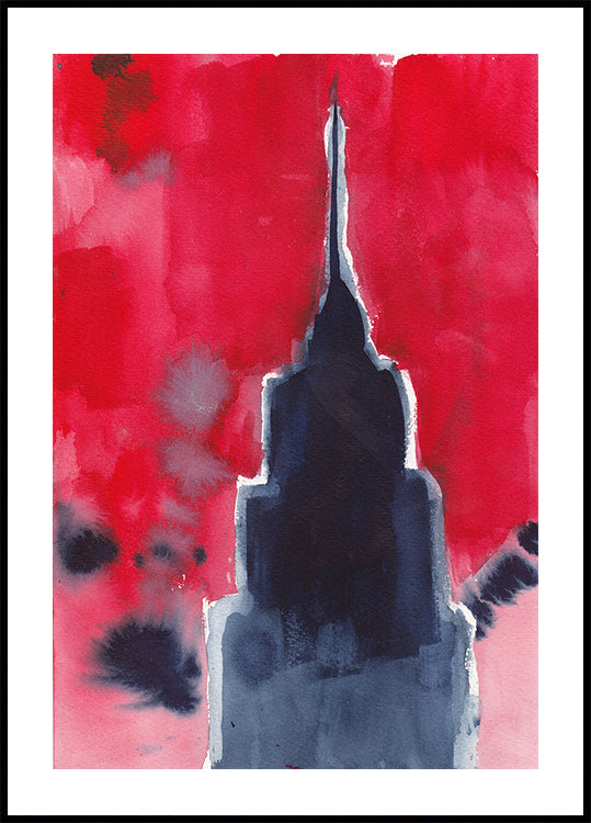 Empire State Building In Red (NEW) - Posterbox