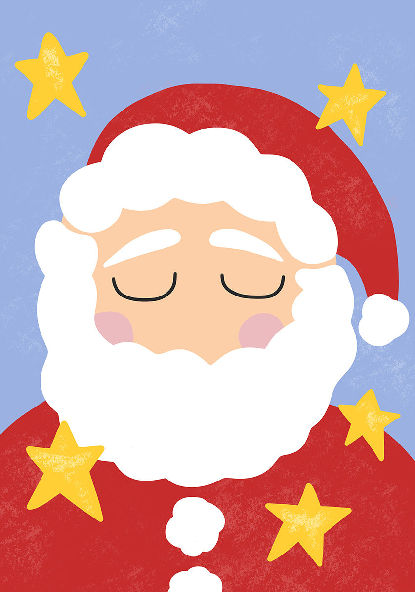 Santa Claus with Stars Plakat - Posterbox