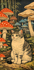 Mushroom Forest Cat Poster - Posterbox
