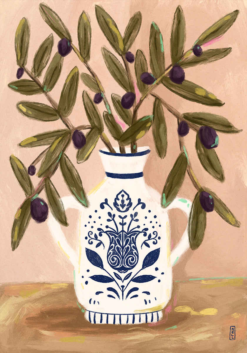 Olive Branches In a Pot Painting (NEW) - Posterbox