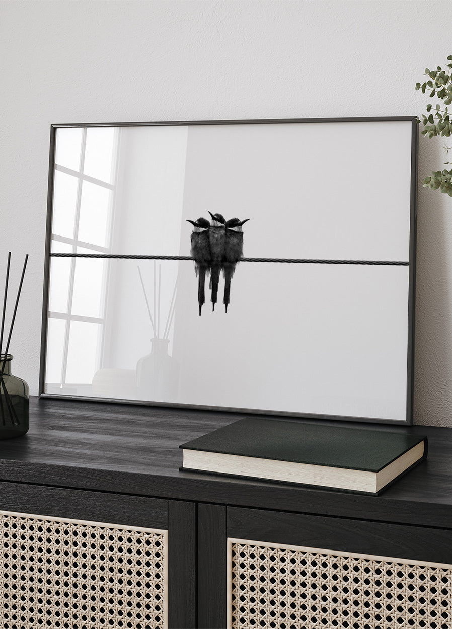 Birds On Wire Poster - Posterbox.dk