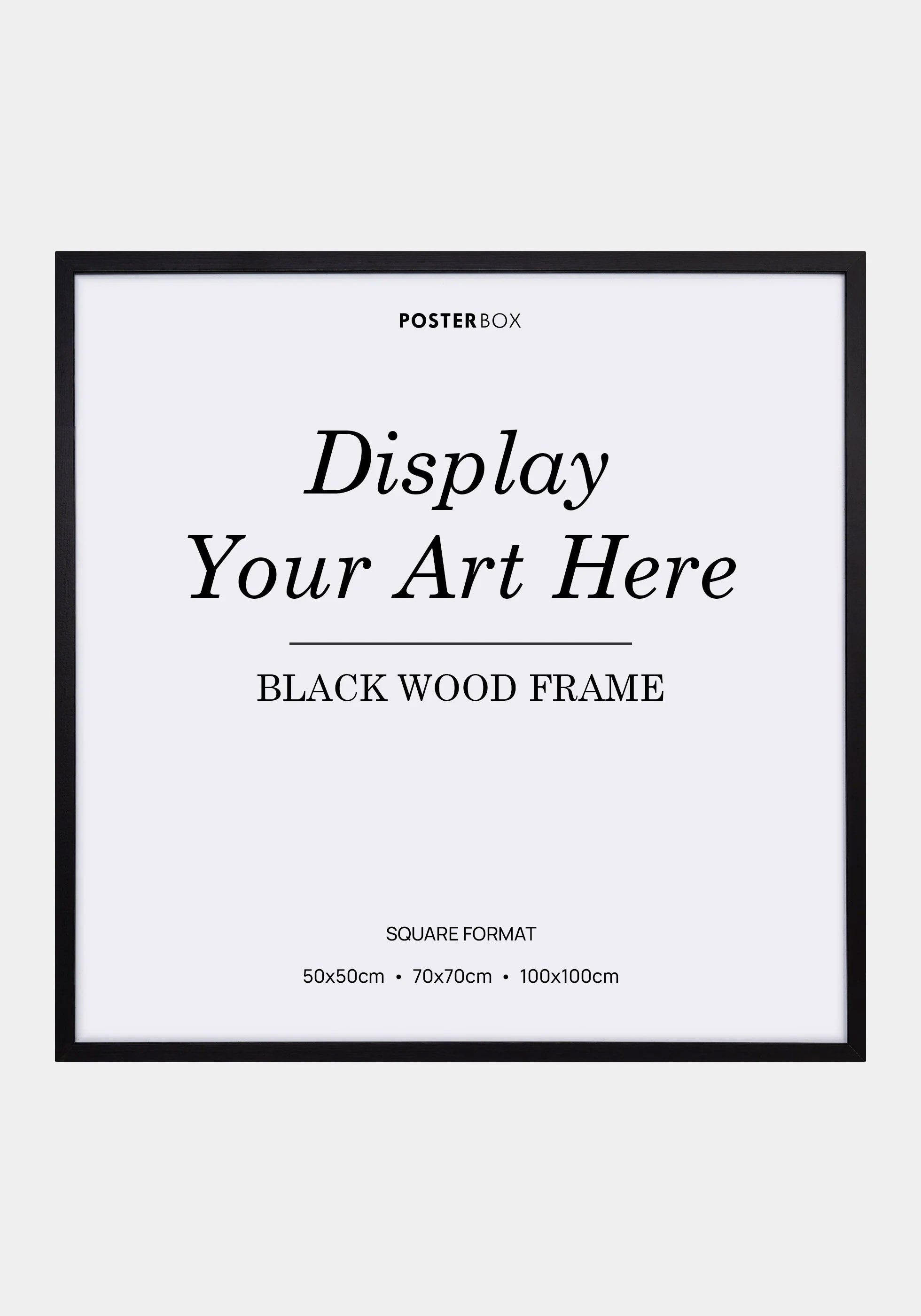 Black wooden frame, square poster