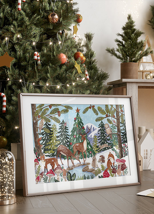 Animal Winter Scene Plakat - Posterbox