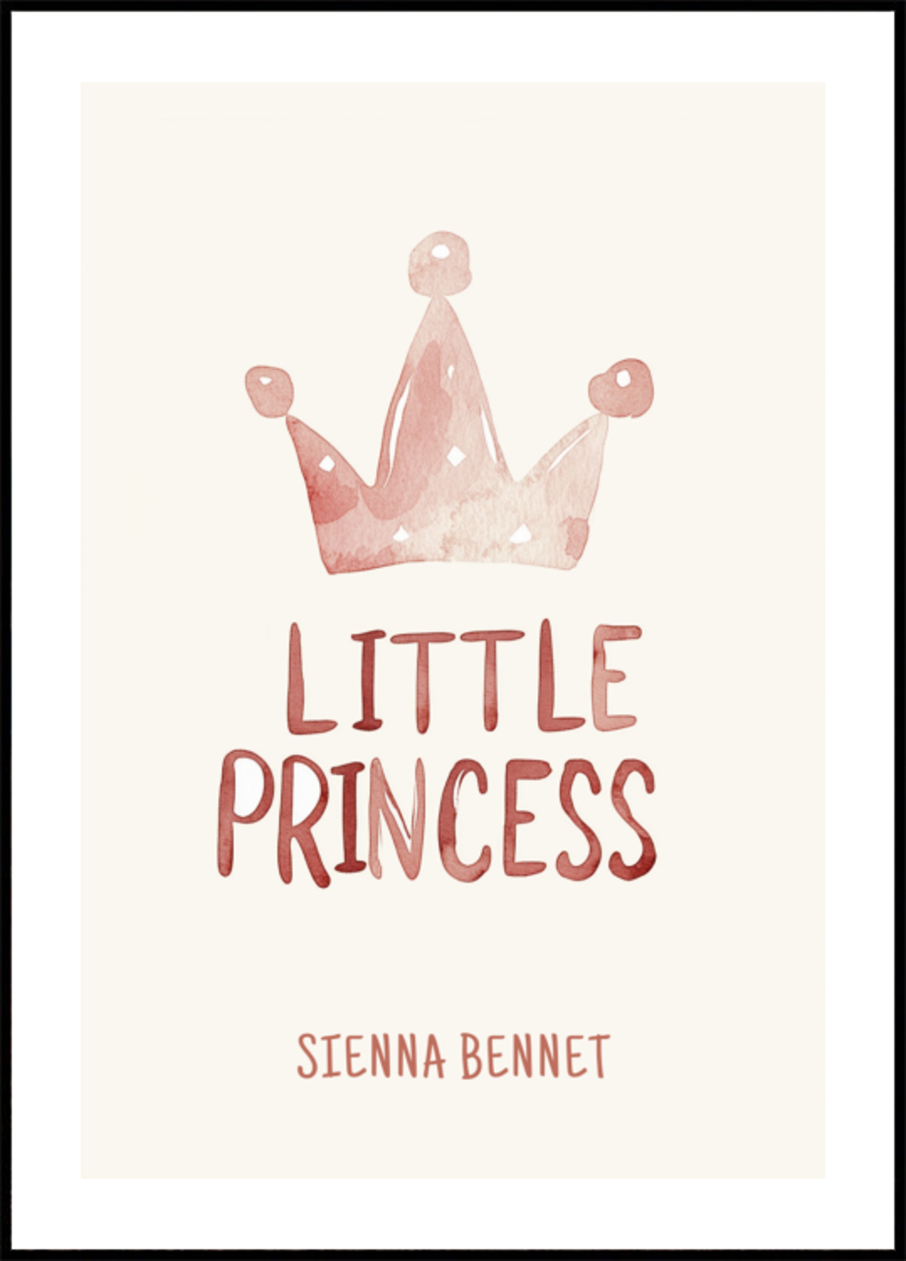Watercolor painting with a crown for a little princess