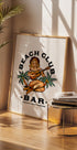 Beach Club Bar. Sailor Jerry Style Pin-up Girl Playing Guitar - Posterbox