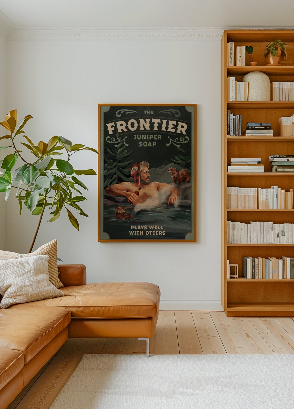Frontier Man With Otters