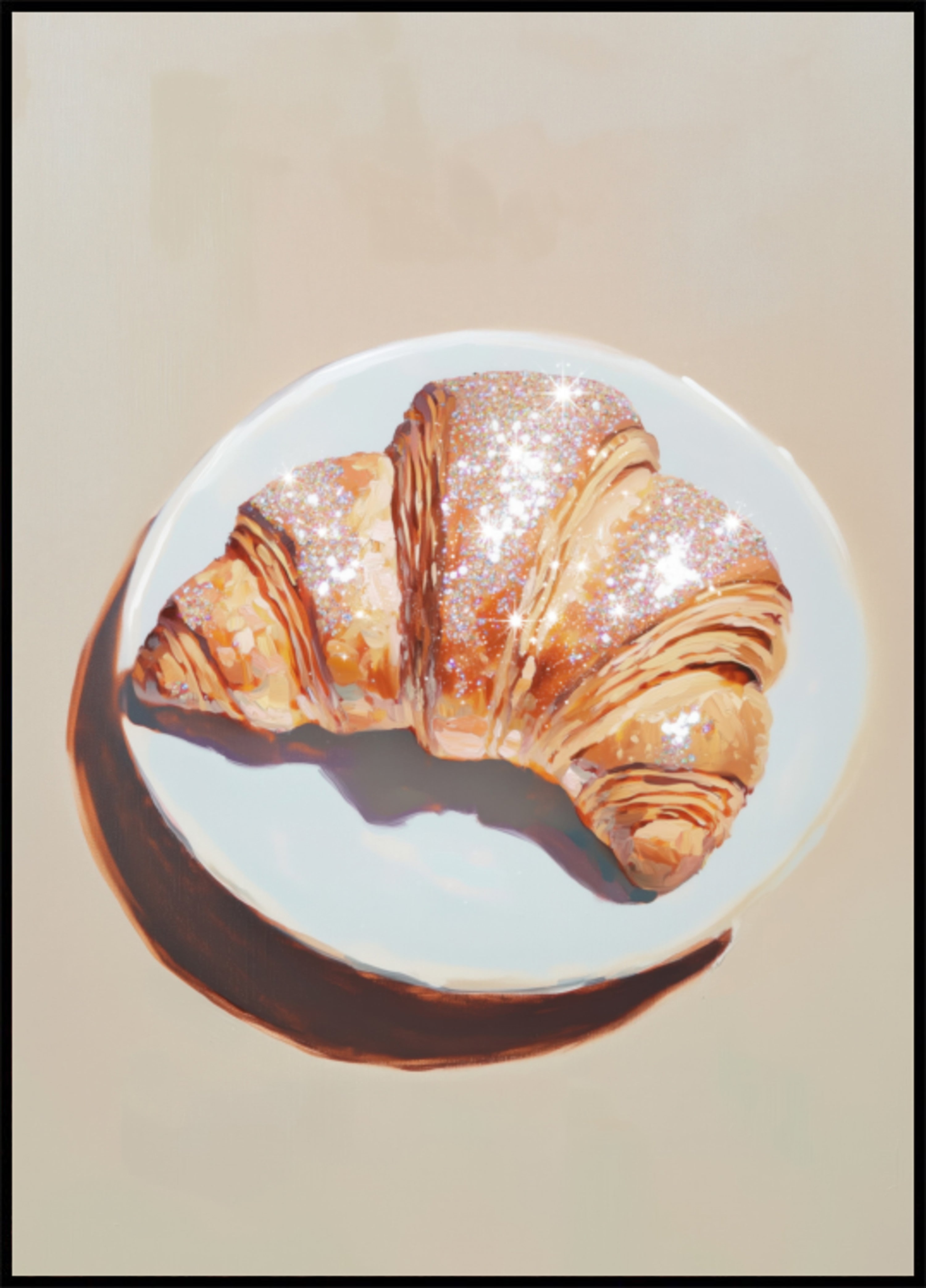 Sparkling Croissant on a Plate