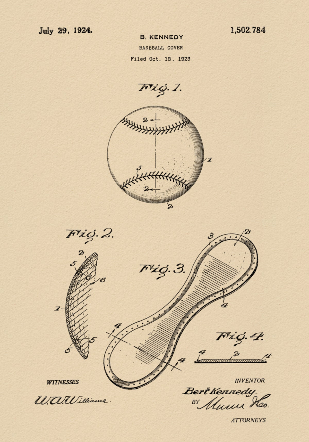 Vintage Baseball Patent Drawing - Posterbox