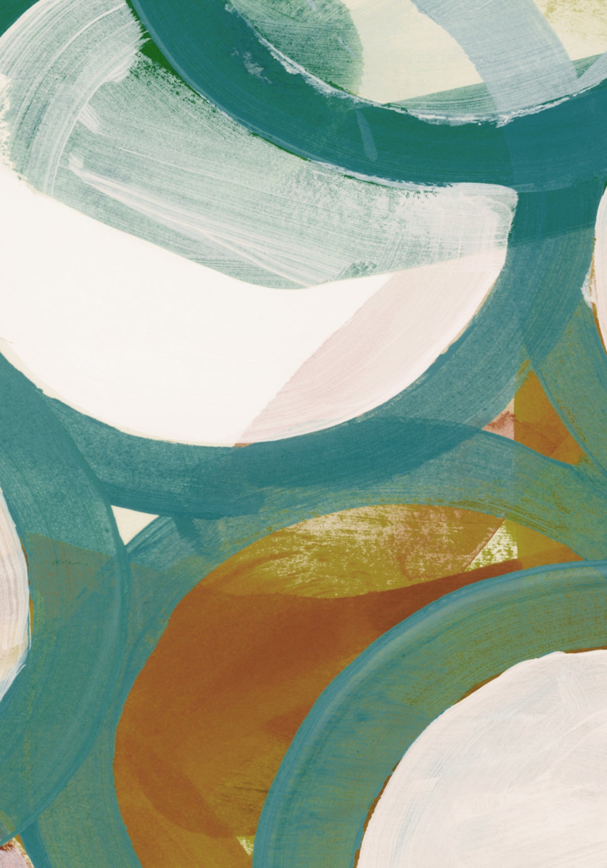 Abstract Teal Curves