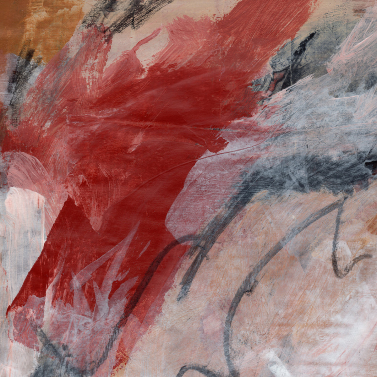 Red Abstract Brushstrokes