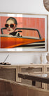 Stylish Woman Orange Car - Posterbox