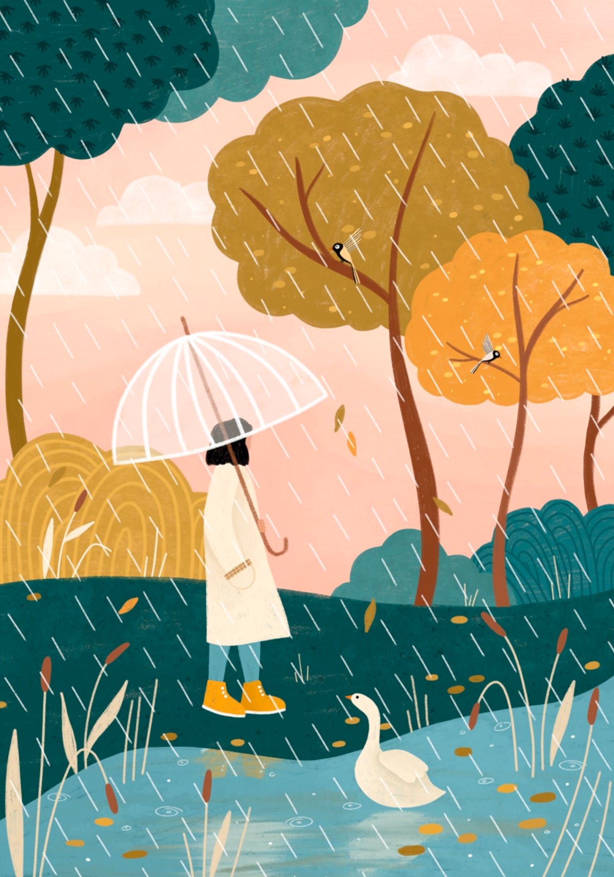 Walking In Autumn Rain