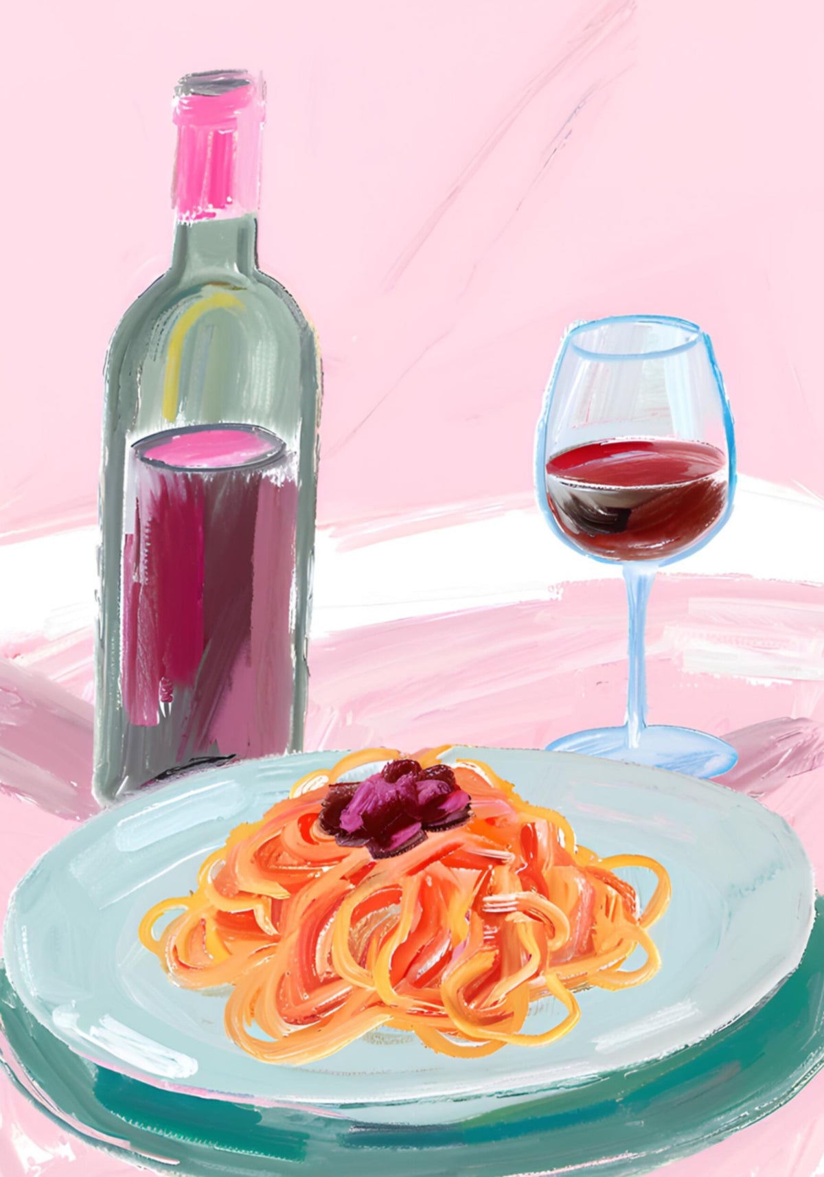 Spaghetti and Red Wine